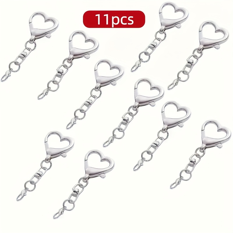 E-shop 11 robuste, herzförmige Metall-Schlüsselanhänger, Schlüsselringe im Liebesdesign, geeignet für Handtaschen, Näharbeiten, Reißverschlusszüge und