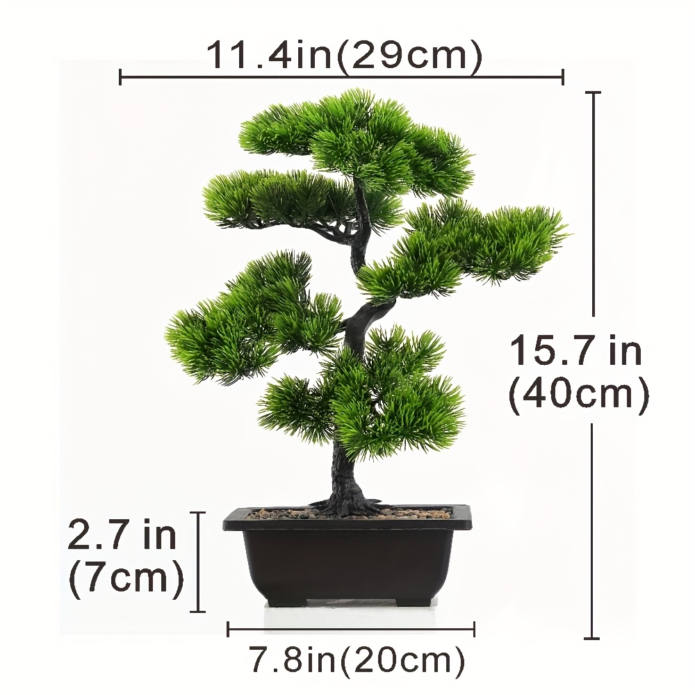 Bonsai Pine Of Artificial Materials, A Decorative Potted Plant That Simulates A Bonsai. Ideal For Projects, It Serves As A Stylish Display For Desks And Enhances The Decor Of Living Rooms And Gardens