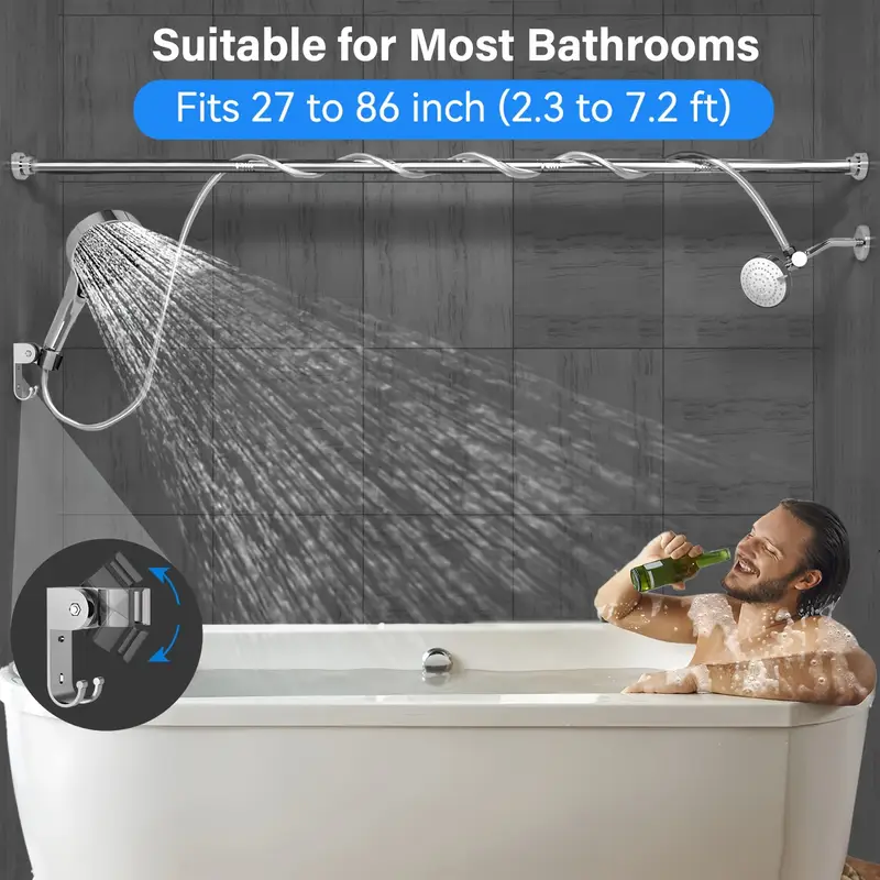 Tandem Shower By Boona - Dual Head For One Showerhead, King Krome