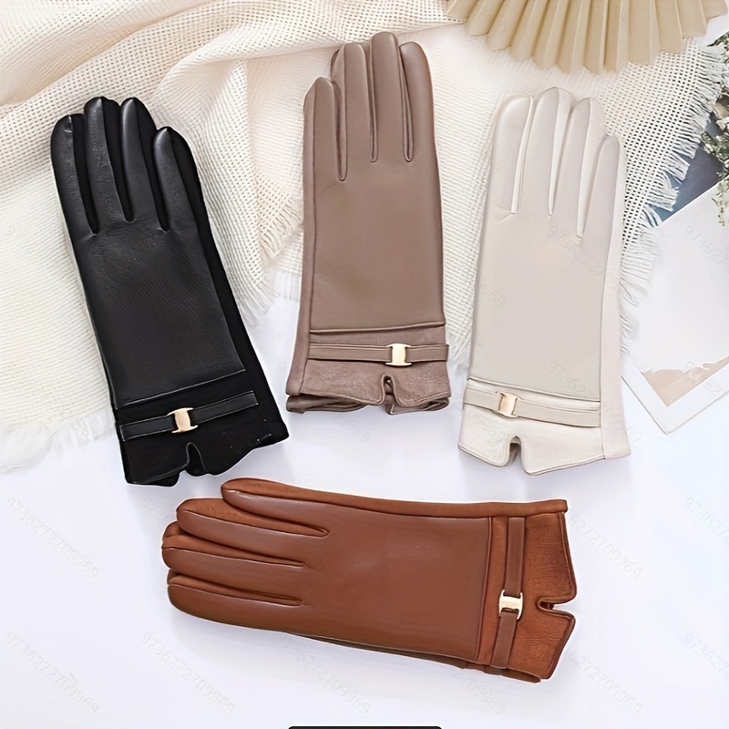 

Women's Suede Gloves With Temperament, Warm And Gloves With Thickened Velvet, Touch Screen Gloves