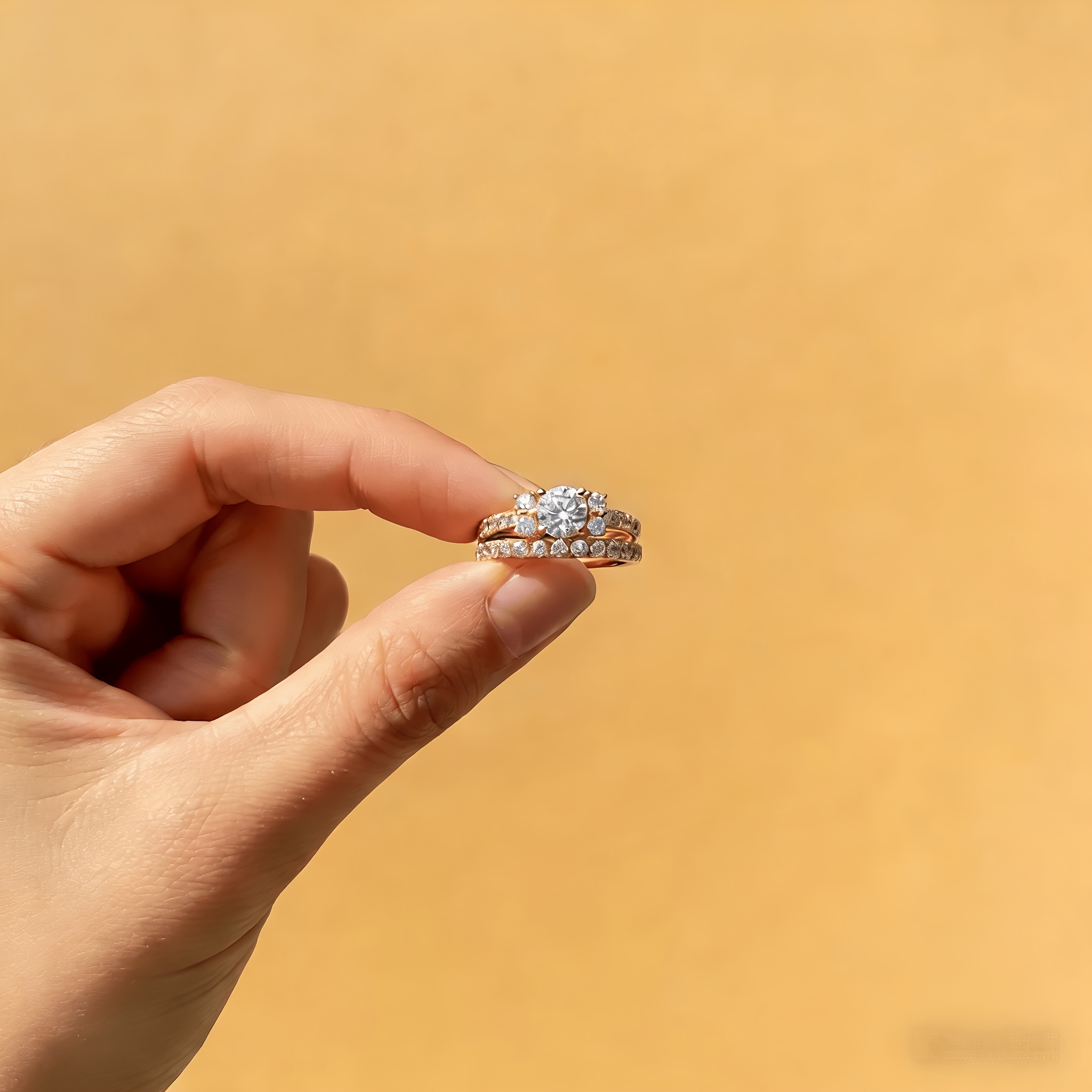 Women's Designed Round Ring Set, Versatile Fashion