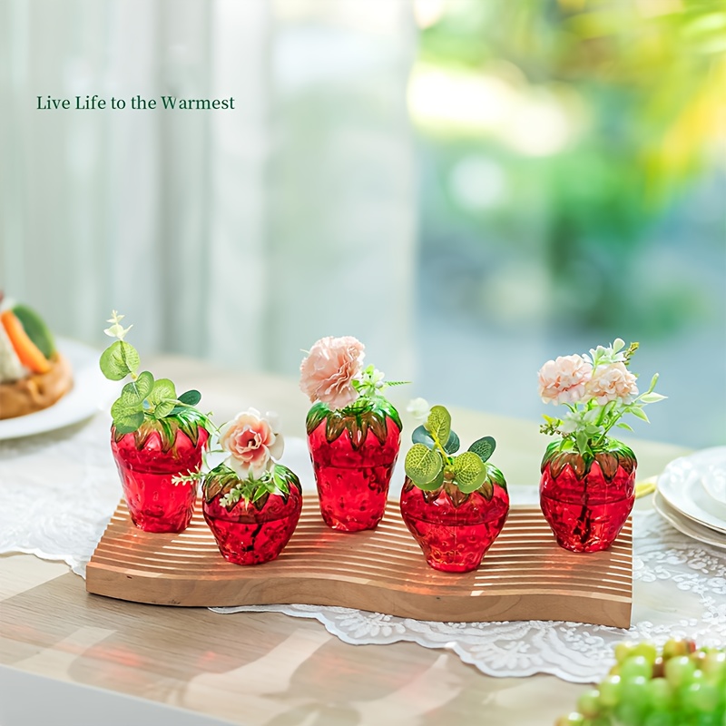 5pcs glass strawberry propagation vases plants cute - Temu