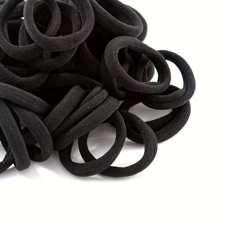 105pcs Ultra-Elastic Black Hair Ties, Durable Ponytail Holders
