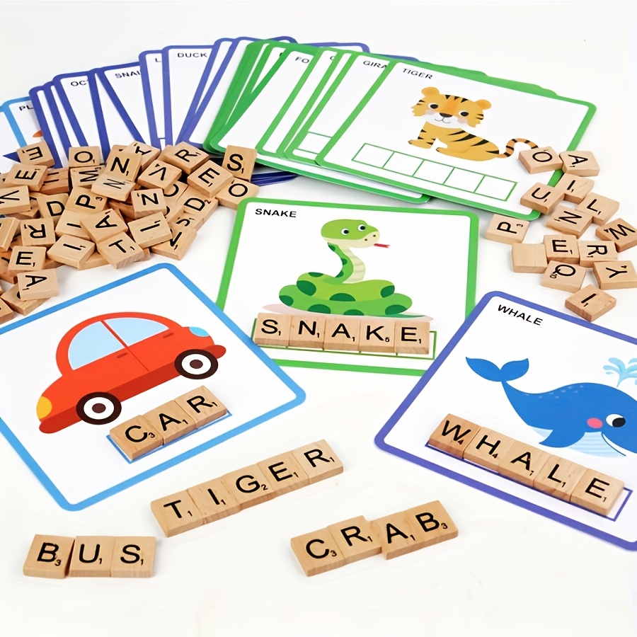 contemporary wooden educational toy set 100pcs for word building english early learning christmas and new year gifts details 1