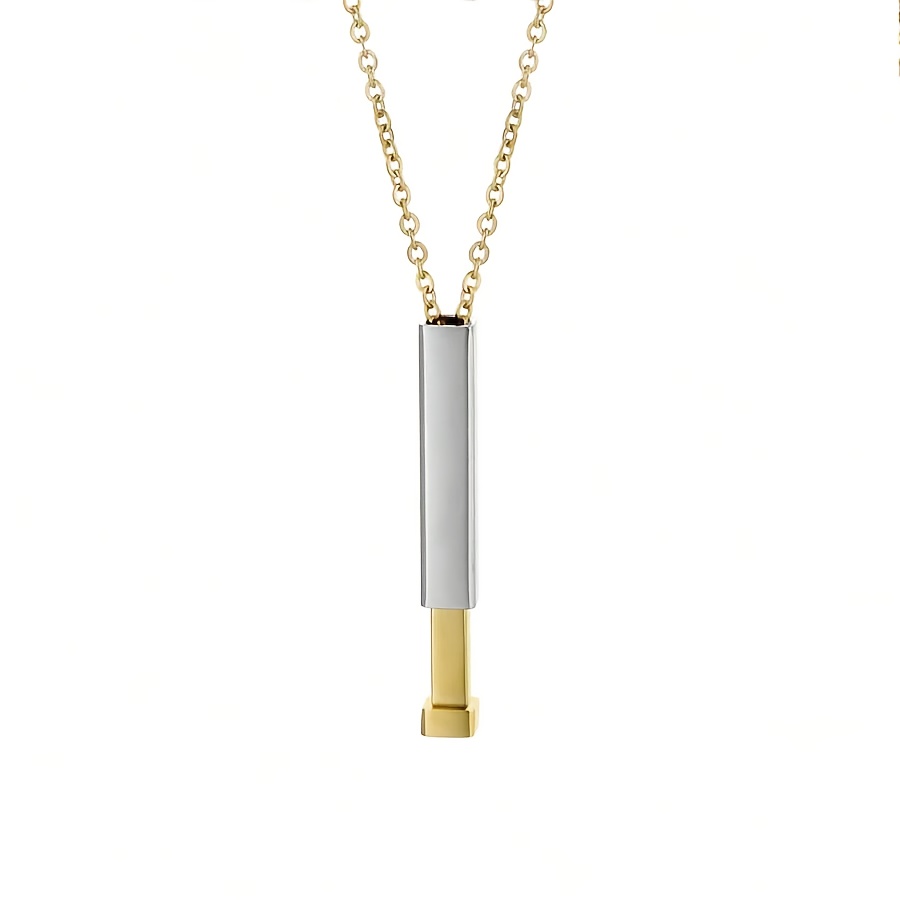 TEMU 1pc Golden And Silvery Personalized Pendant Necklace With , Custom Square Adjustable Chain, Women's Family Jewelry Gift, Engraved Name Option,