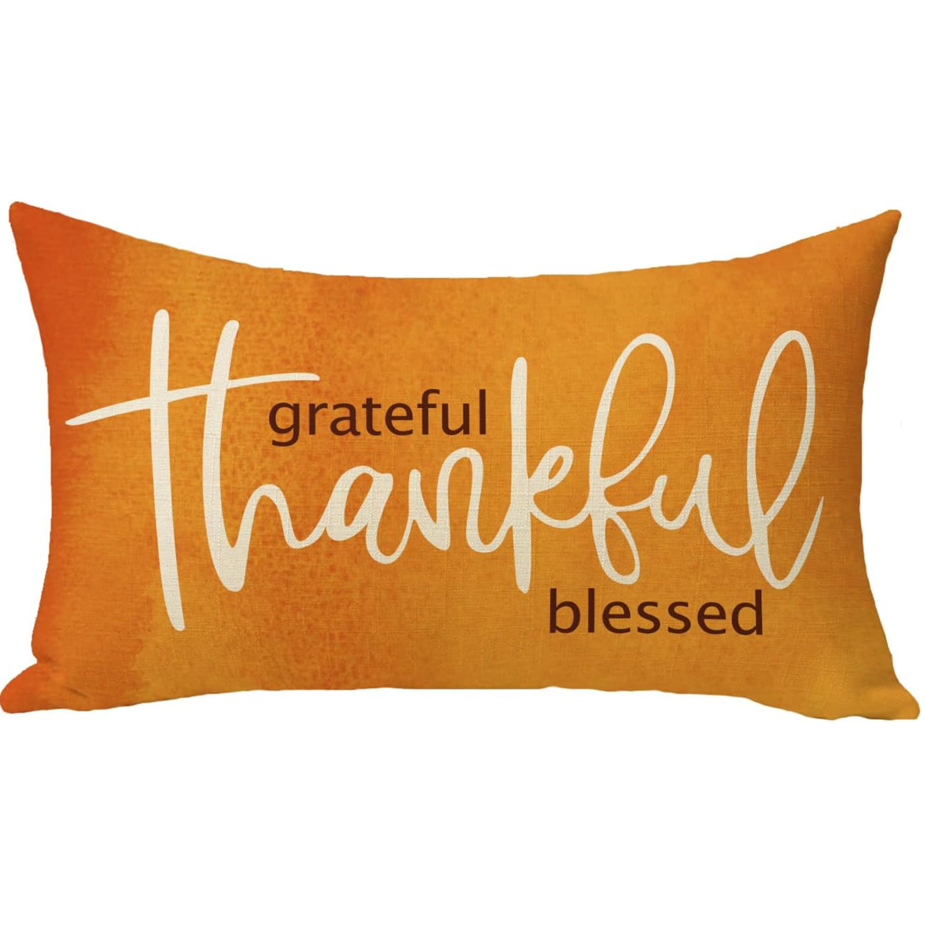 

Grateful Blessed Thanksgiving Throw Pillow Cover - Rectangular Farmhouse Cushion Case Decor - Decoration Pillowcase 12x20