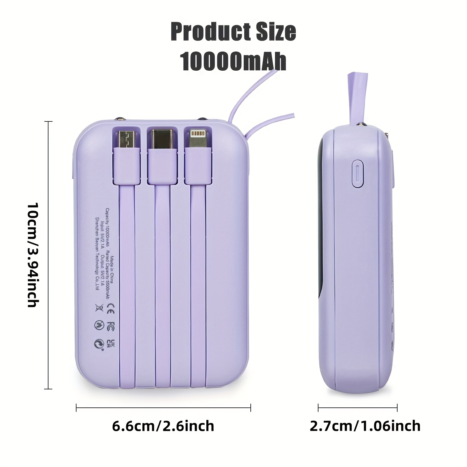 10000mah mini cute 5v2a fast charging multifunctional power bank large capacity rechargeable portable mobile phone charger built in     led lights outdoor travel battery packs   display   girlfriend gift