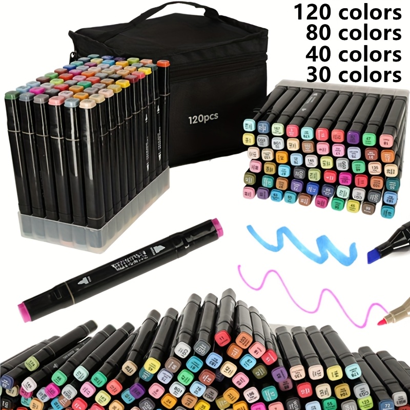 

Brush Markers -double Tipped Art Marker Set For Artists Adults Coloring - Brush & Fine Dual Tips - Markers - Refillable Ink