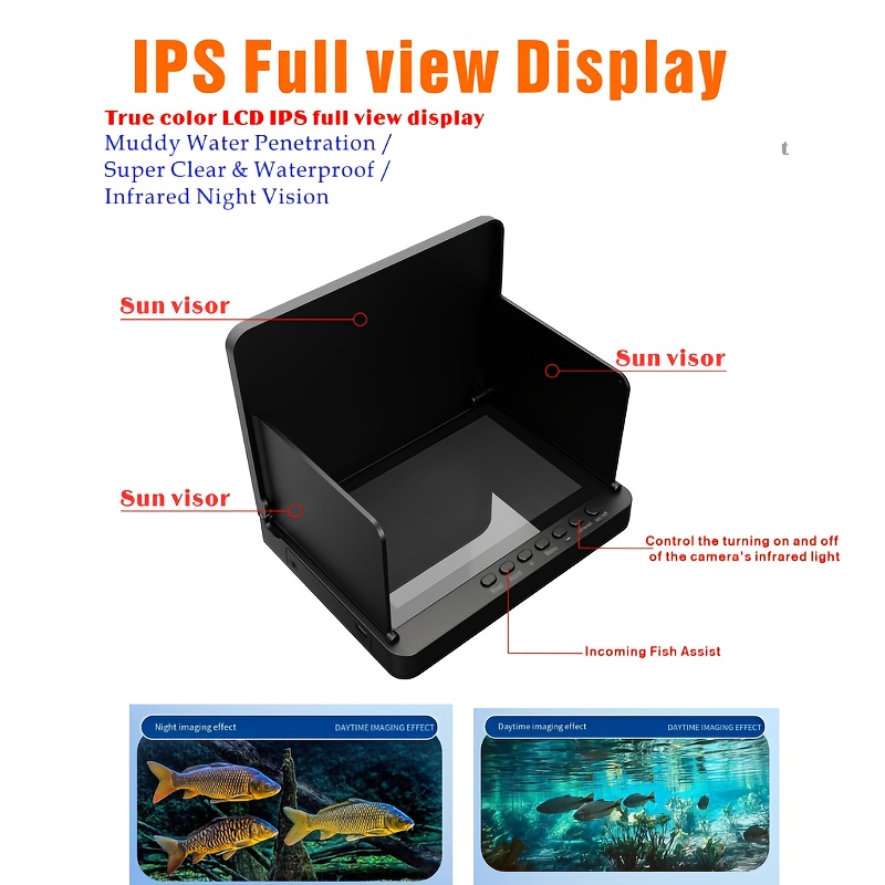Caméra De Pêche Sous-marine 7 Pouces HD – Détecteur De Poissons Portable Avec Moniteur LCD 1200TVL