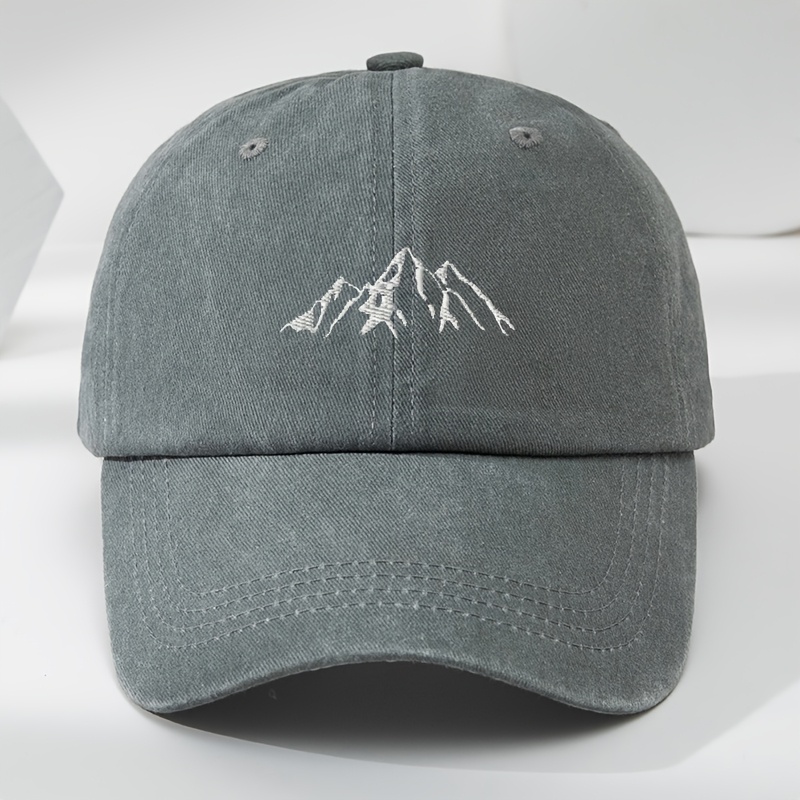 High-quality Mountain Embroidery Baseball Cap Outdoor Sports Hiking Moisture-wicking Breathable Duckbill Cap Adjustable Unisex Hat