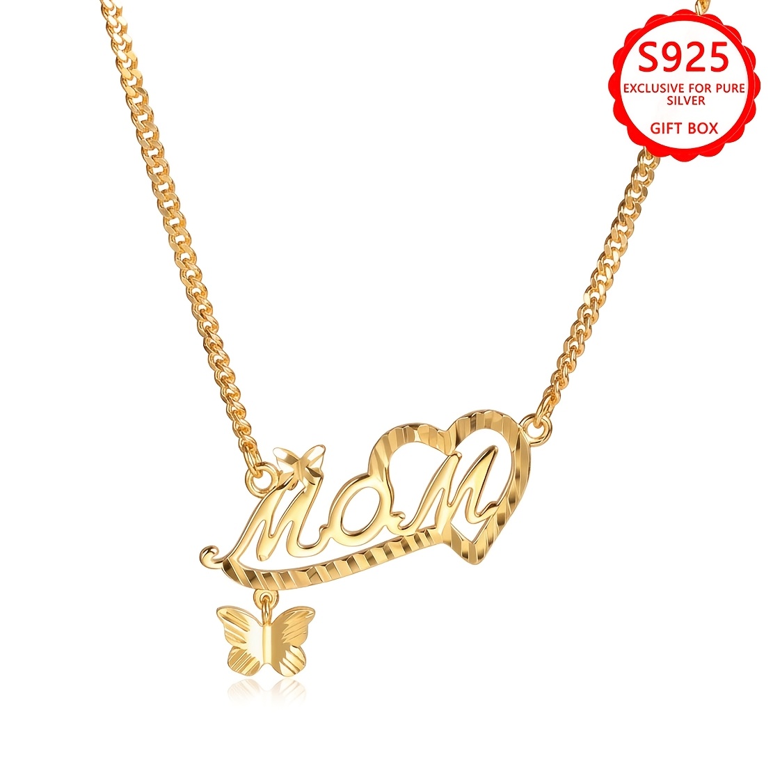 Image of 925 Exquisite Carved Necklace With Hollowed Out Heart Embellishment Design, Light Luxury, High-end Gift For Mother's Day, Birthday Gift, Thanksgiving Holiday Suitable For Boys And Girls To