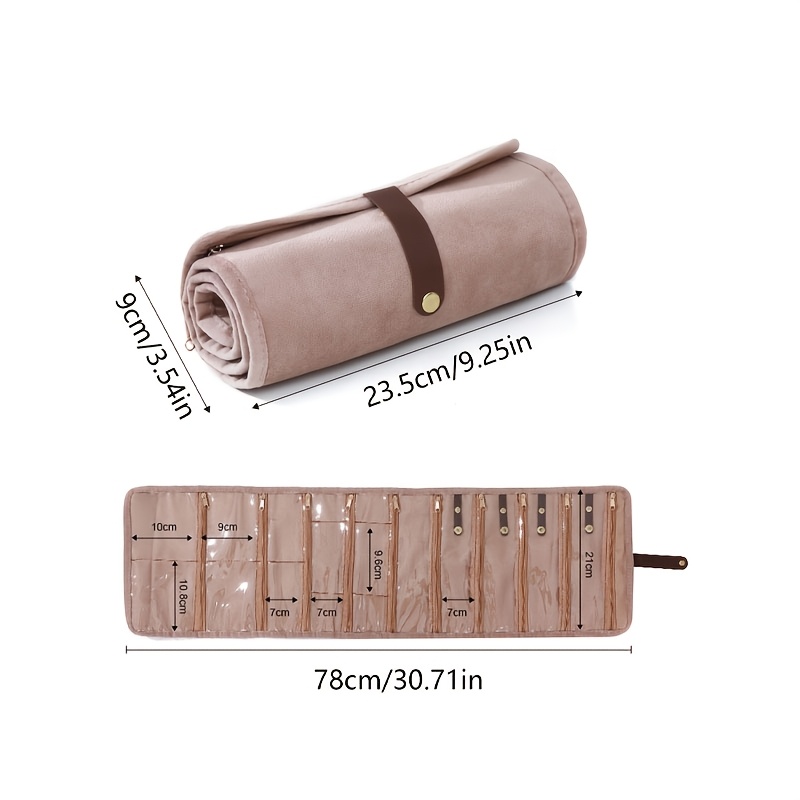 TEMU 1pc Xiaoxiangfeng Jewelry Storage Book Golden Necklace Jewelry Box Travel Portable Jewelry Same Style Transparent Jewelry Roll, Jewelry Rolls