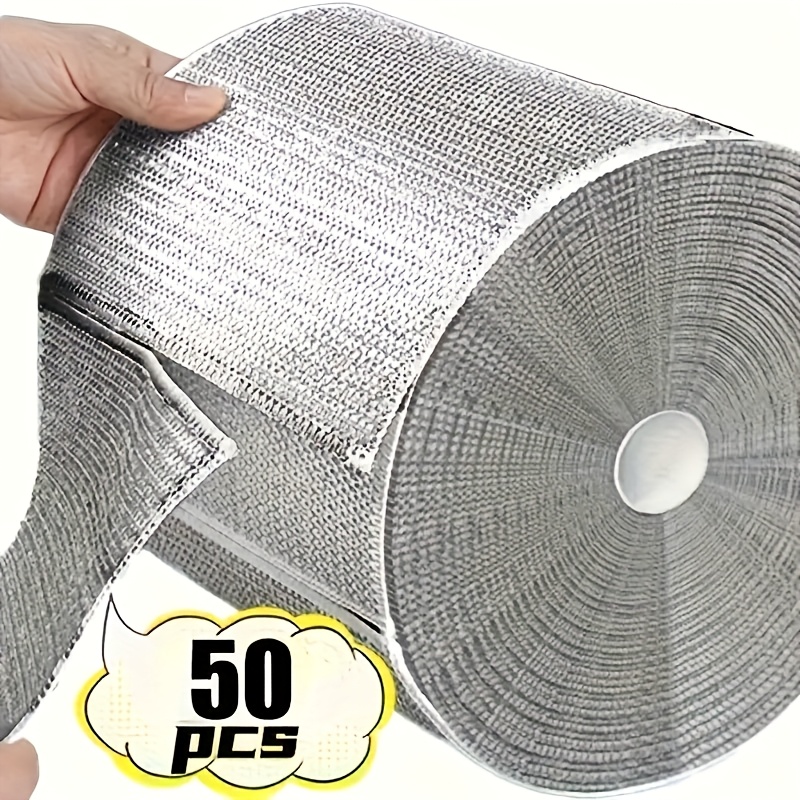 

50-pack Reusable Mesh Cleaning Cloths - Woven Polyester Non-scratch Scrubbers For Kitchen, Bathroom, And Restaurant - Ideal For Removing Grease And Dirt