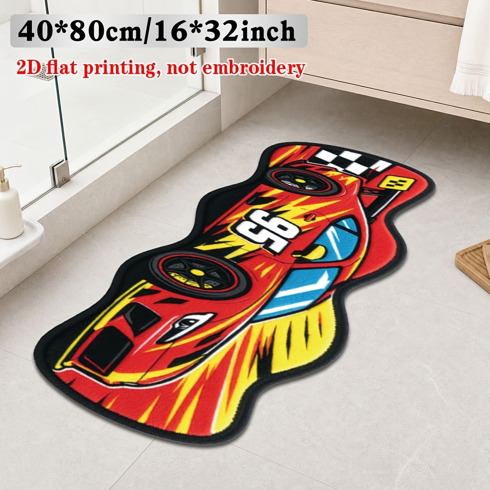 TEMU Product: Carpet T-1, , Non-slip, Machine Washable, Suitable For Living Room, Bedroom, Entryway, Irregular Shaped Floor Mat With No. 95 Print And