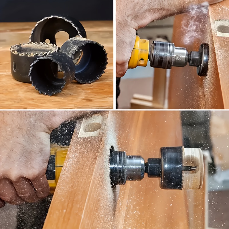 11 piezas, Kit de Sierra Copo en Acero al Carbono con Múltiples Tamaños - Juego para Taladro y Cortar Madera/Metalico Plástica sin Necesidad del Agua, No./22pcs o 33pieza