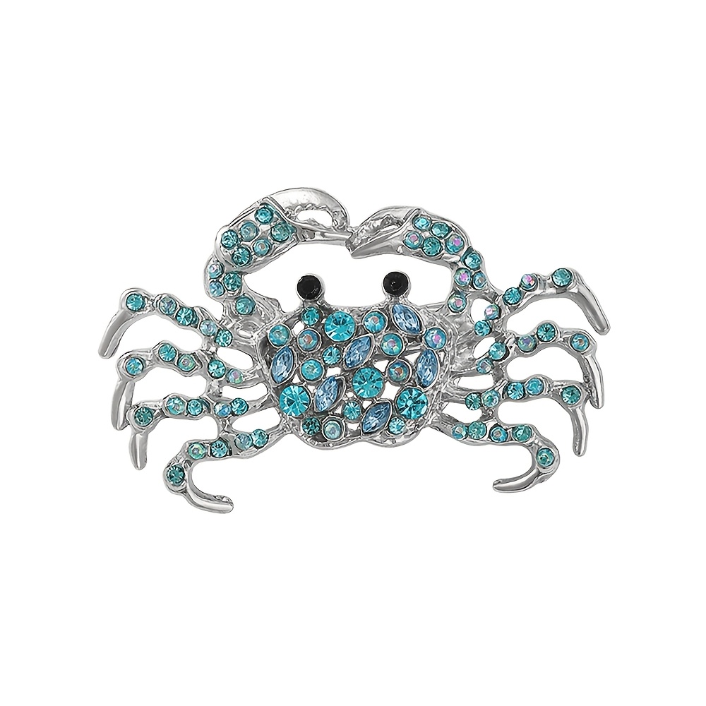 TEMU 1 broche vintage de con diamantes de en degradado azul plata y verde, escultura estereoscópica hueca, estilo de lujo , adecuado para abrigos,