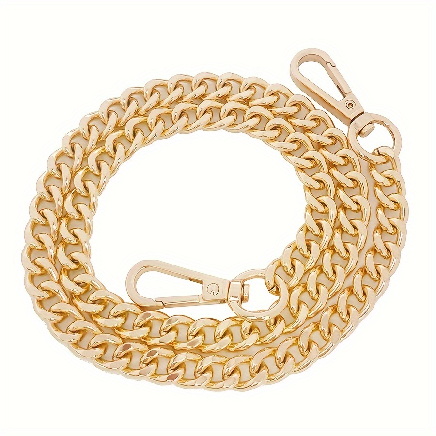 

[elegant Design] Elegant 47" Golden Metal Purse Chain Strap With Clasp - Replacement Handle For Handbags & Shoulder Bags,