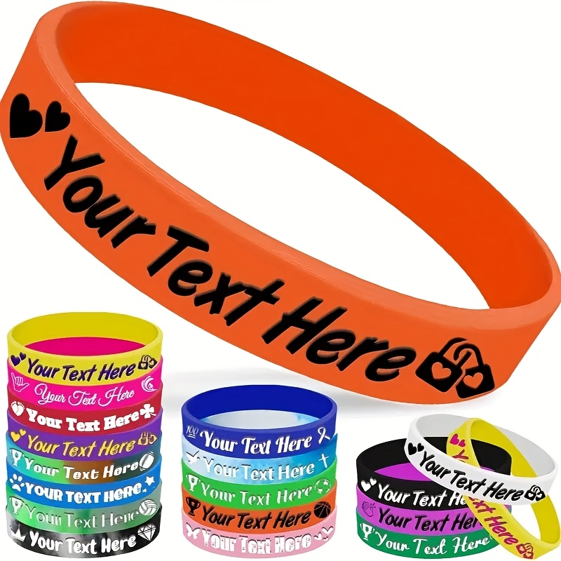 17pcs Custom Engraved Durable Silicone Wristbands for Women