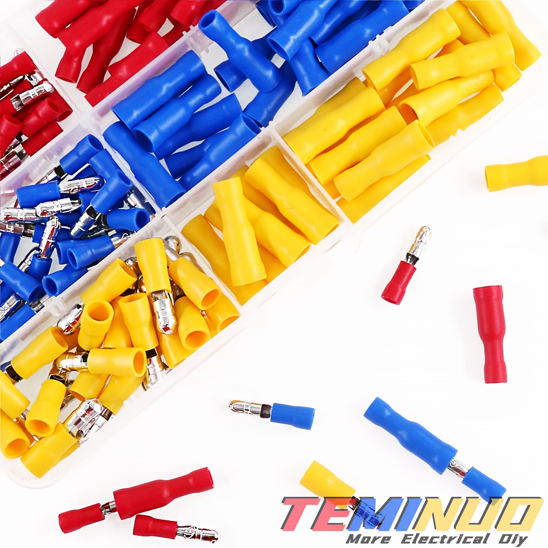 TEMU Connectors Male Female, 170/90/70pcs Fully Insulated Pvc Quick Splice Electrical Crimp Terminal For Automotive, Boat, Marine Automotive Boat