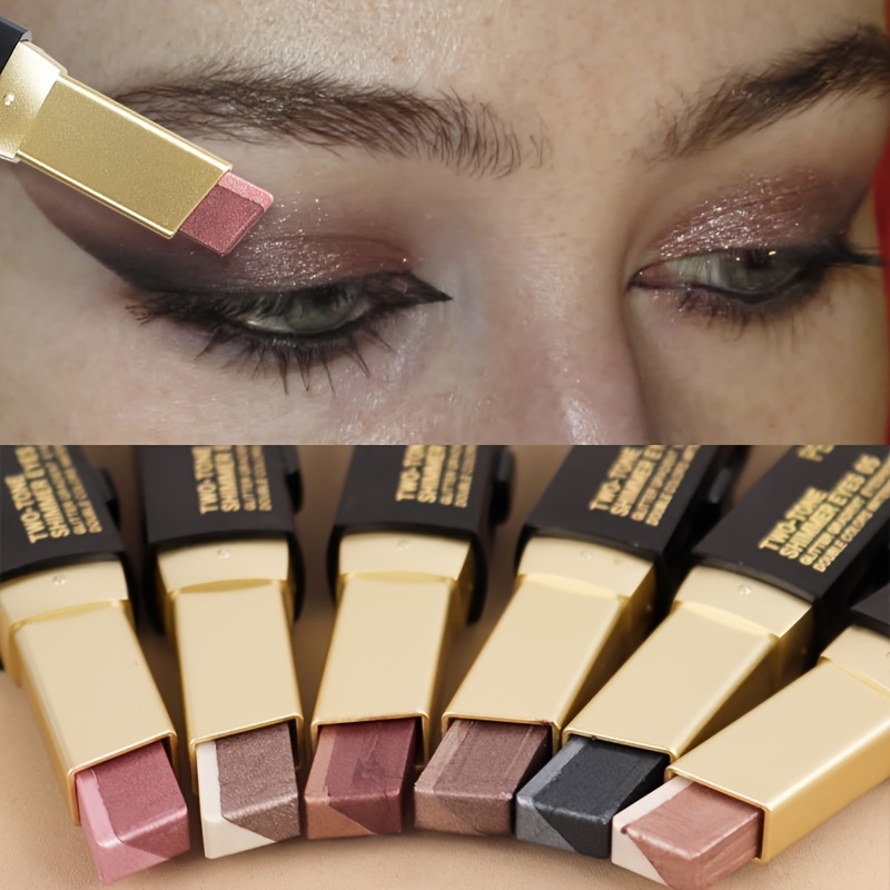   zweifarbige   lidschattenstifte - wasserdichter & langanhaltender schimmer highlighter stift,   puder für tages- bis abendlooks, kompatibel mit viralen herausforderungen (valentinstagsgeschenk) - mehrfarbig