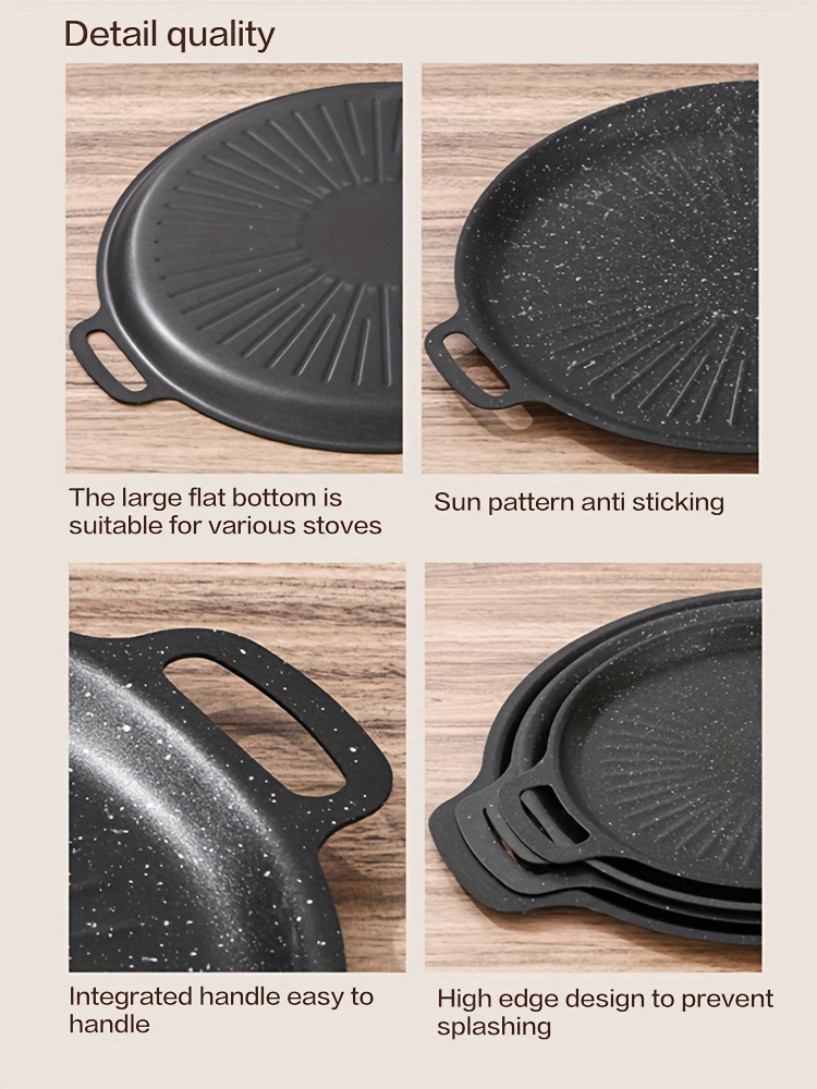 korean bbq grill pan cast iron non stick   design suitable for indoor and outdoor use details 5