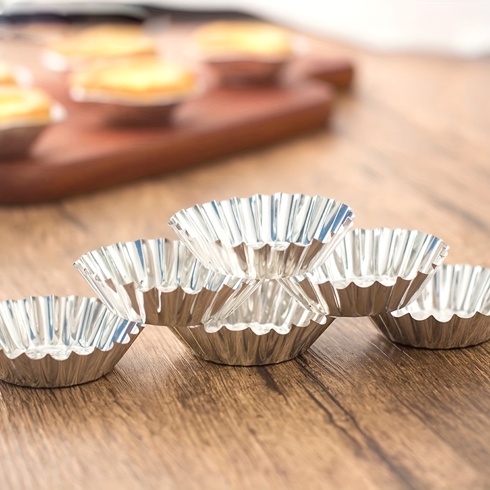 

50pcs Aluminum Pie Molds, Disposable Pudding Trays, -safe Molds For Catering & Cakes