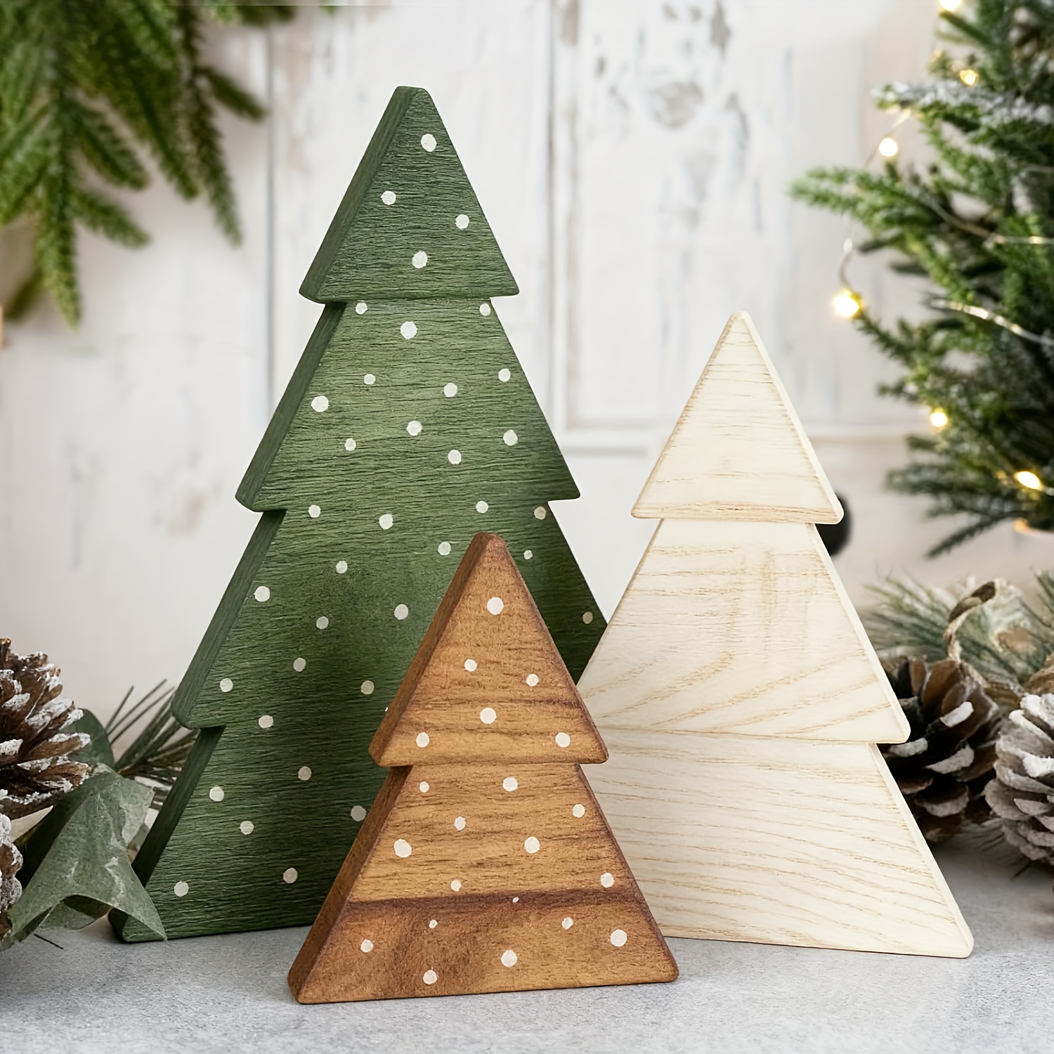 TEMU 3pcs Christmas Tree Tiered Tray Decorations - Snowflake Party Table Centerpiece - Home Decor For Dining Table, Fireplace, Entryway, Coffee