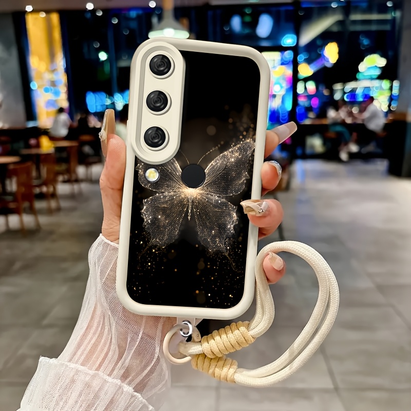 TEMU Phone Case: 2d Flat, 2pcs Set: Includes 1 Phone Case + 1 Strap, Glowing Pattern Illustration Phone Case, Suitable 8x, 9x, Unisex Lanyard Phone