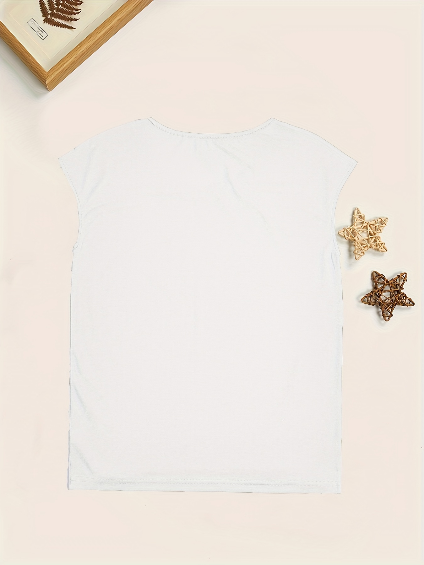 Camiseta Sin Mangas Cuello En V Color Sólido Camiseta Sin - Temu