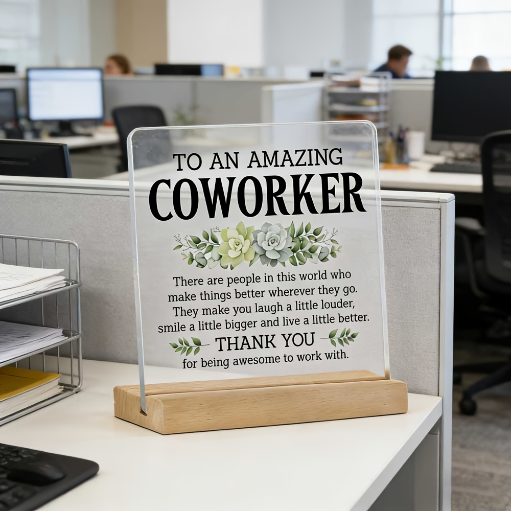 TEMU 2d Flat Printing Not 3d - Appreciation Standee For Colleagues, Office Desktop Decoration Ornament, No Power Required, Peel-and-stick Film For