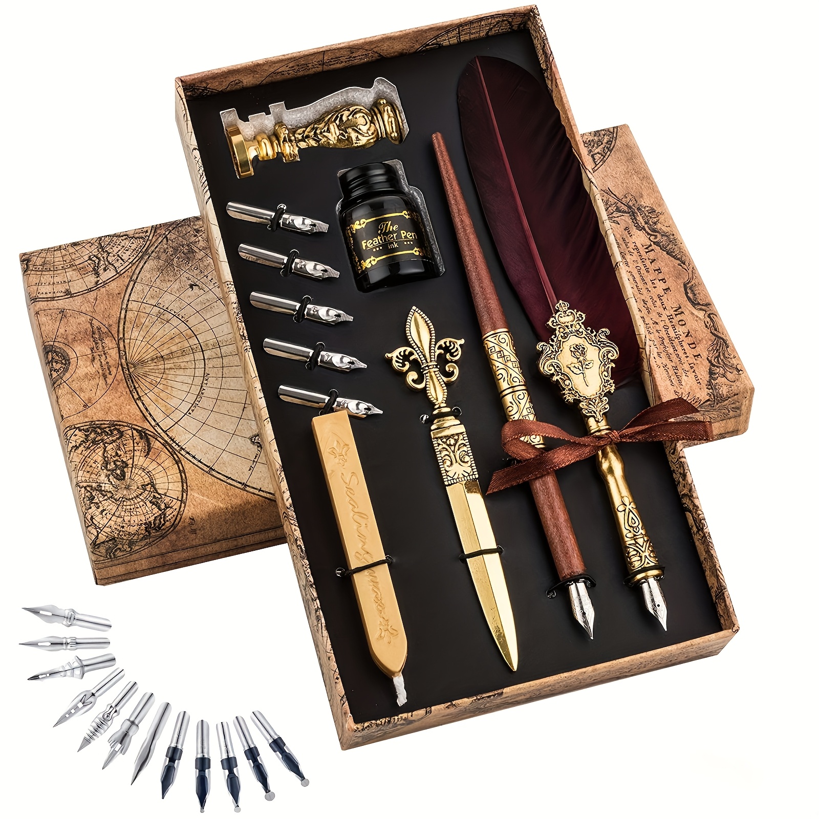 

Deluxe Calligraphy Pen Set With And Fountain Dip Pens, Ink, And Gift Box - For School And Art Supplies, Feather Pen, Diy