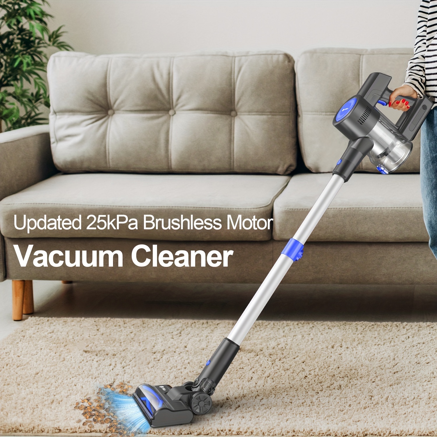 

Umlo Cordless Vacuum Cleaner, 25kpa Powerful Suction Stick Vacuum, Lightweight S500
