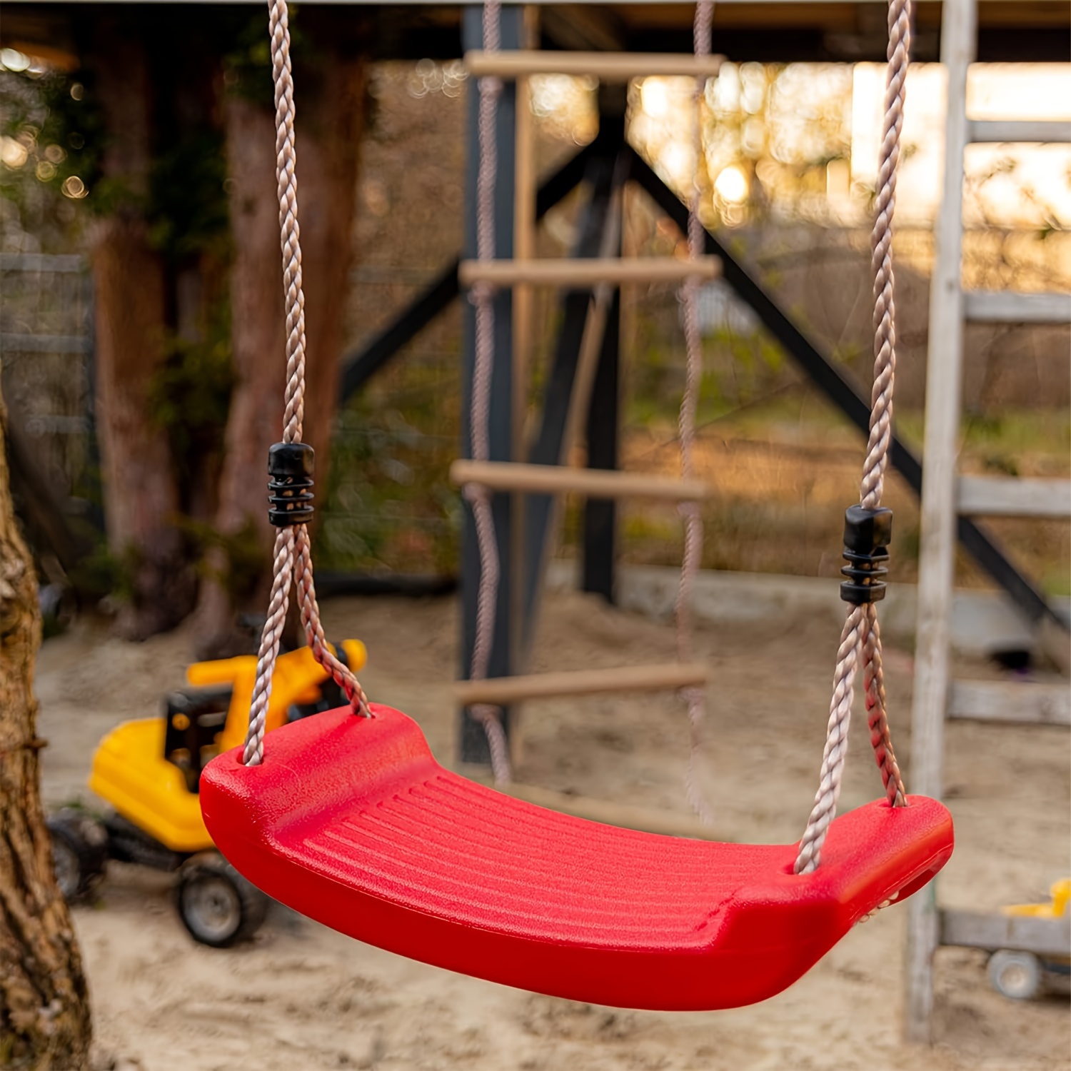 1pc adjustable rope plastic swing chair for courtyard outdoor entertainment durable hanging swing seat for adults no power needed details 4