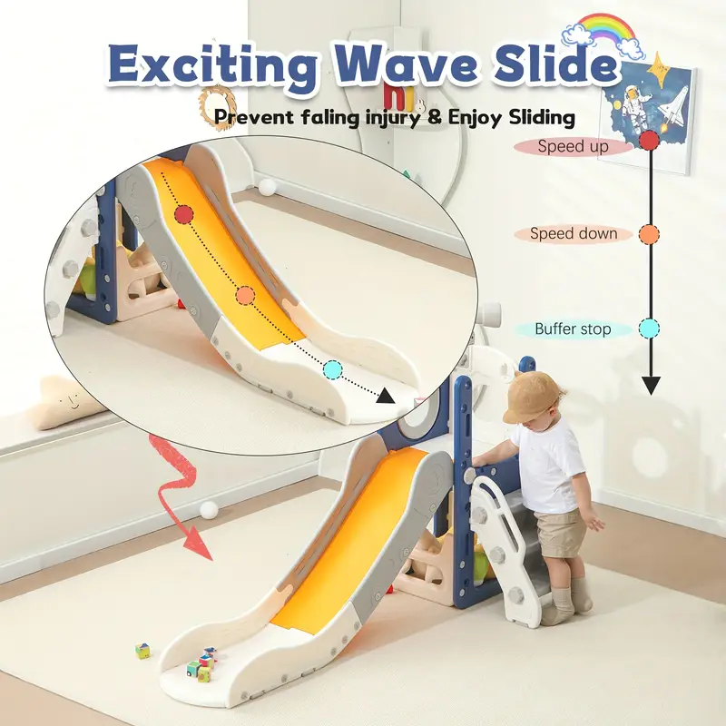 Juego de tobogán 8 en 1 para niños pequeños, parque infantil interior para niños de 1 a 3 años, juego interior y exterior para bebés con tobogán, escalador, túnel, aro de Juego de tobogán 8 en 1 para niños pequeños, parque infantil interior para niños de 1 a 3 años, juego interior y exterior para bebés con tobogán, escalador, túnel, aro de