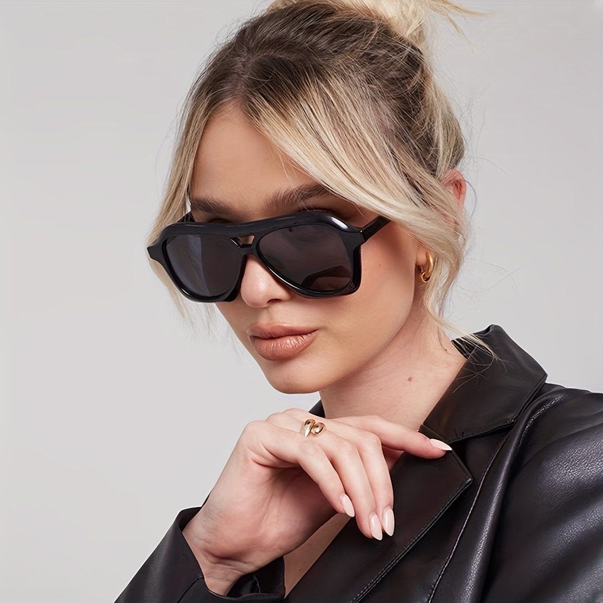 Double Bridge Sunglasses For Women Luxury Retro - Temu