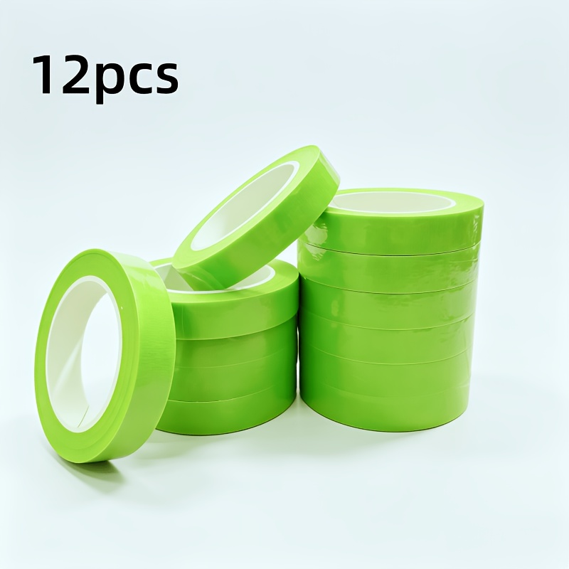TEMU 12 Rollen Bloemstengel Inpakbanden, Bloembanden, Grasgroene Handgemaakte Papieren Banden, Totaal Lengte 204 Meter/8031 Inch (12 Rollen X 17