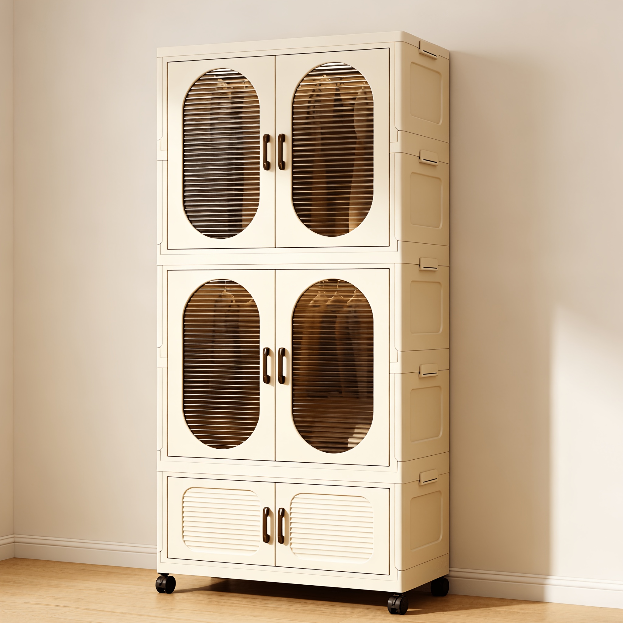 1pc clothing storage cabinet foldable storage cabinet home shelf plastic storage box