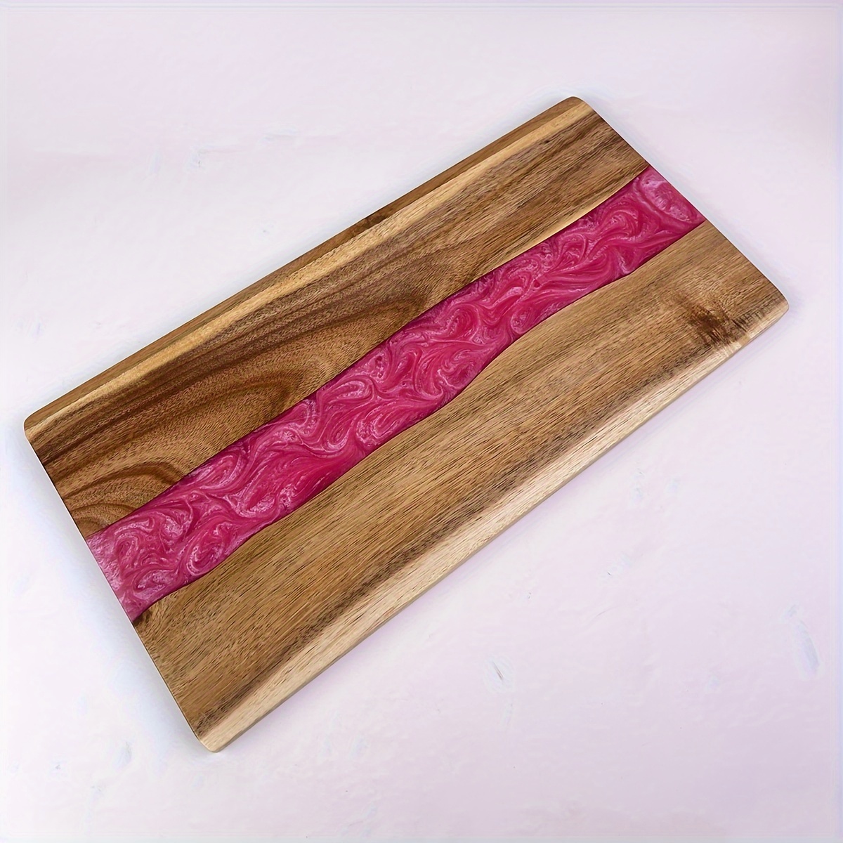 

1 Elegant River Resin Rectangular Cutting Board With Wooden - Steak, Snacks, Fruits | Ideal For Home & Restaurant Use, Food-safe Epoxy Resin Design | Great Thanksgiving & Christmas Gift