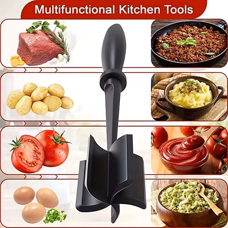 heat nylon meat crusher with 5 curved non with minced beef burger mince kitchen must have tool handheld meat cooking spatula mince meat and grinding spatula Product details 5