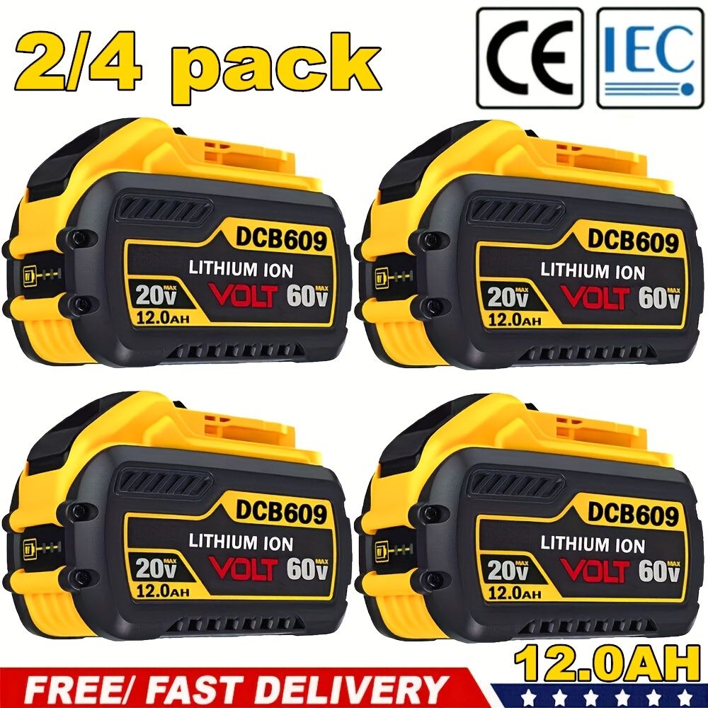 TEMU 2/4 Packs 12.0ah Replacement For 20v/60v Battery Compatible With Dcb609 Dcb606 Dcb612 Dcb200 Dcb201 Dcb203 Dcb204 Dcb206 Dcb207 Dcb209