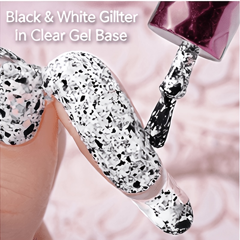 Image of Quail Egg Nail Polish, Trendy Black Spot Pattern, Quick Dry Long-lasting Nail Art Varnish For Women, 18ml Non-toxic Formula, Perfect For Daily & Party Manicure