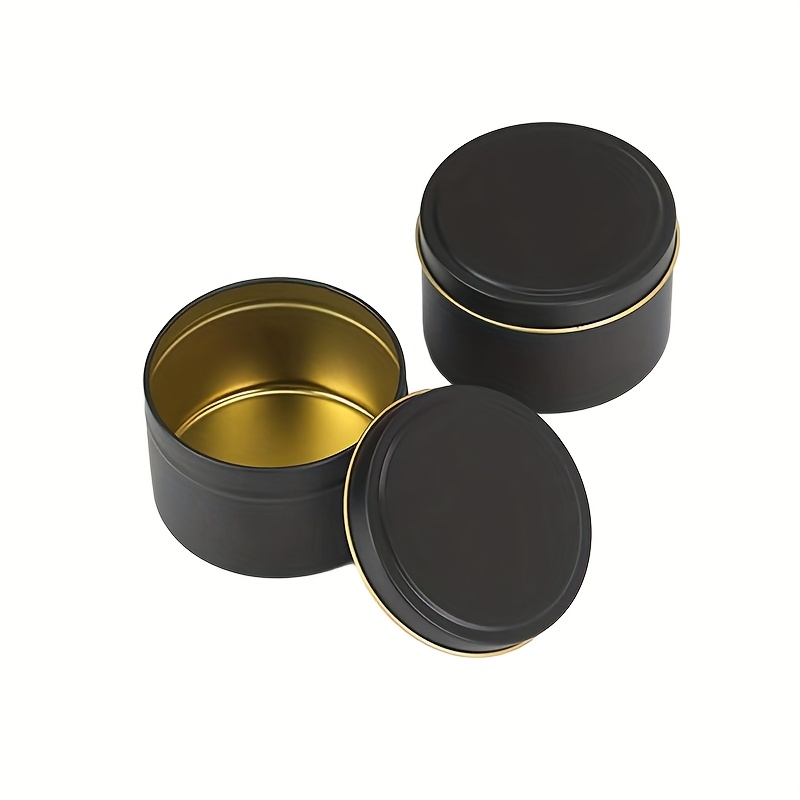 TEMU 24 Sets de pots à bougies vides de 120 ml - Récipient pour la fabrication de bougies avec couvercle, 114 ml, Noir, Doré, Argenté, Parfait pour