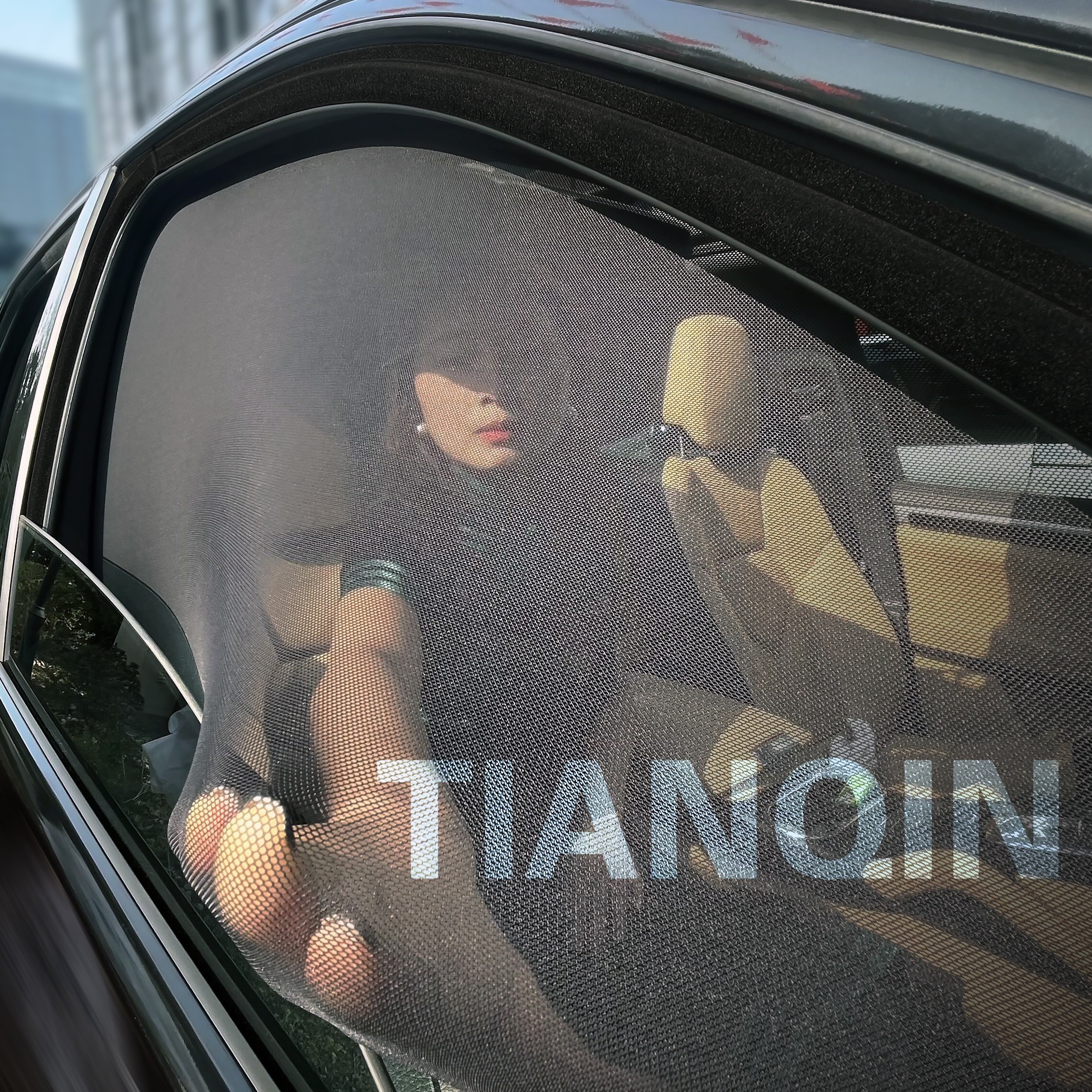 TEMU Breathable Car Side Window Net - Sun-blocking, High Elasticity Mesh For Privacy Protection &