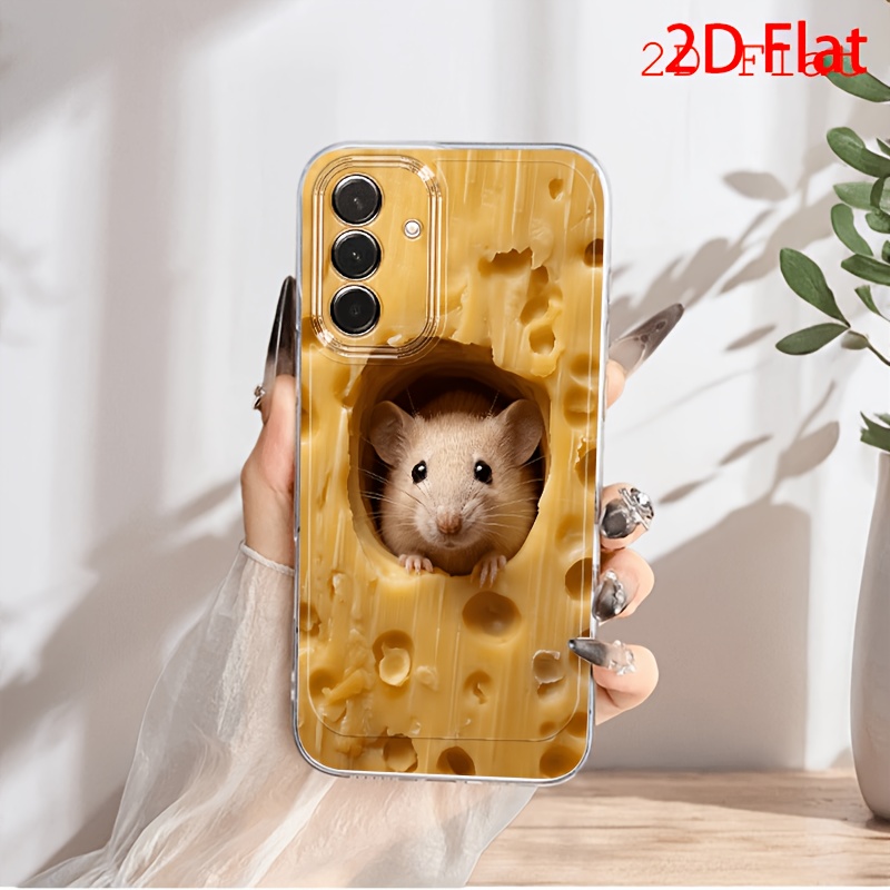 TEMU Phone Case: 2d Flat Cheese Mouse Pattern Phone Case, Suitable For Galaxy A03s A05s A06 A07 A13 A14 A15 A16 A17 A22 A23 A24 A25 A26 A32 A34 A35