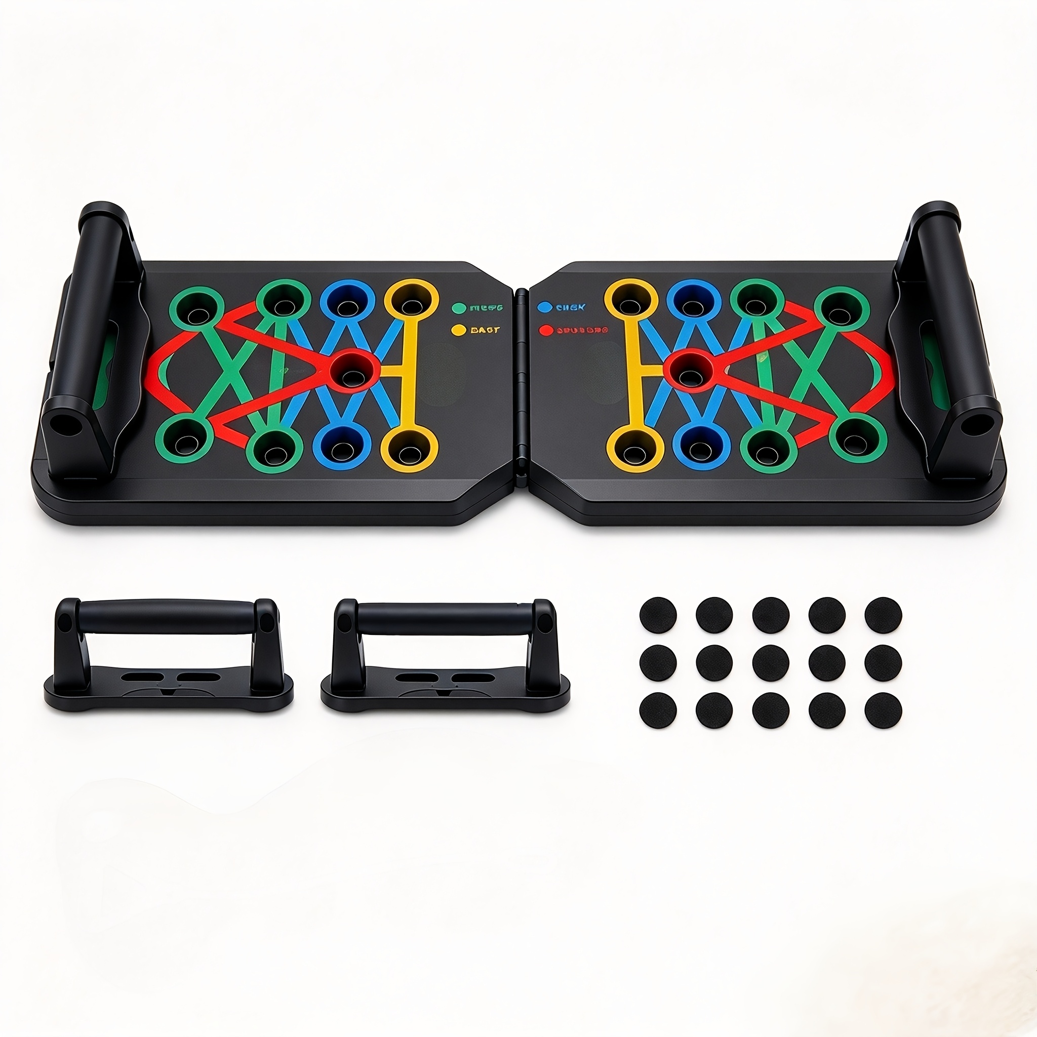 TEMU 1pc Foldable Push Up Board, Multifunctional 28 Hole Fitness Board, Suitable For Physical Exercise, Chest Muscle Exercise, Strength Training