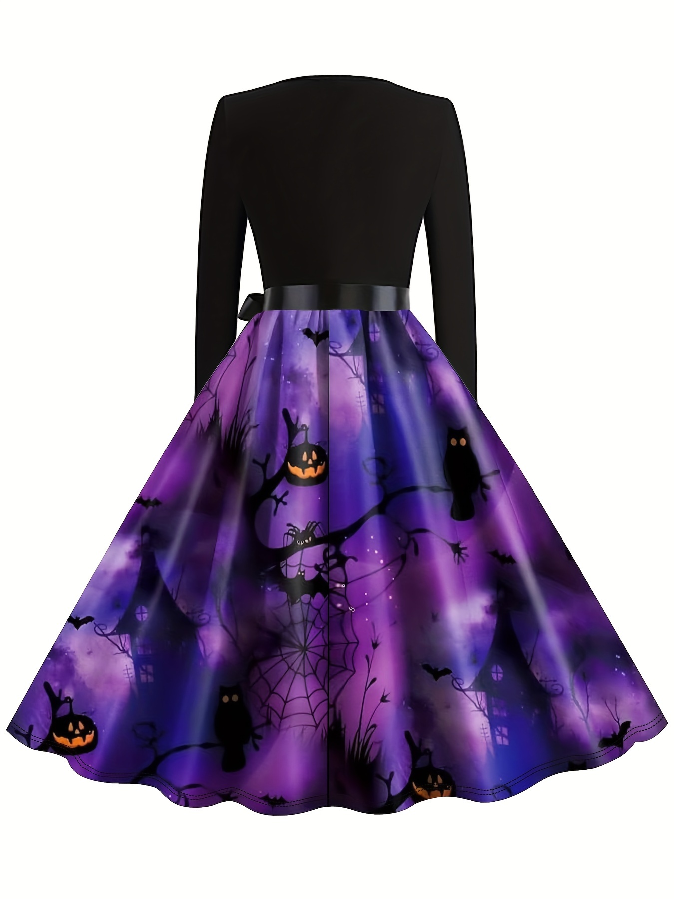 womens elegant halloween themed dress pumpkin spider web - Temu United  Kingdom