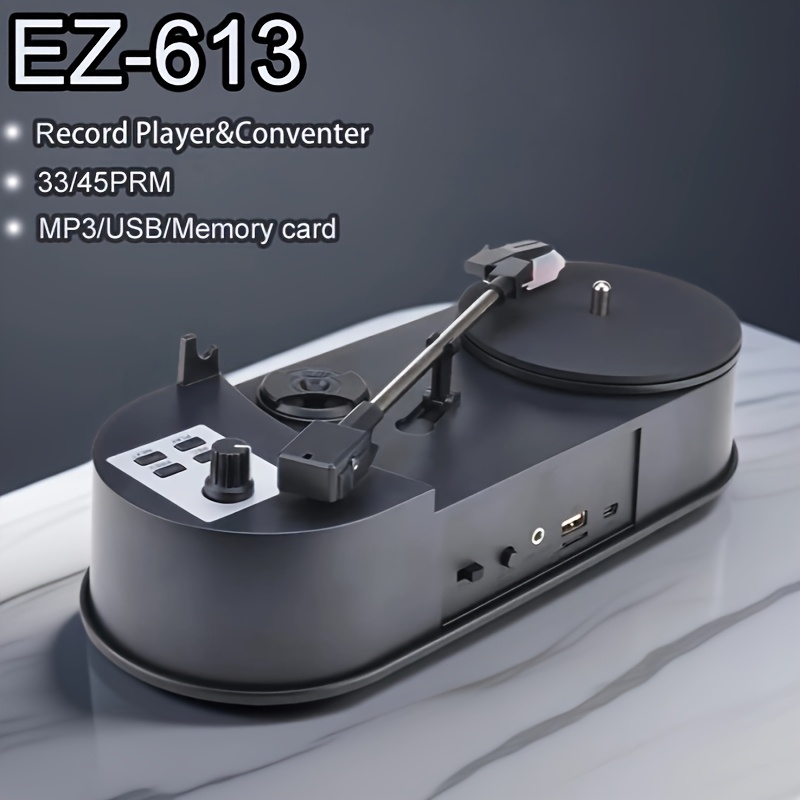 Record Player Convertidor Vinilo A Mp3 Mini Tocadiscos De Vinilo