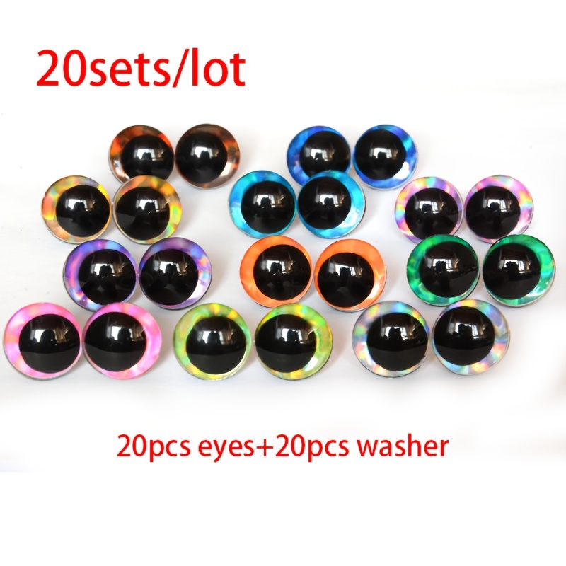 Image of Crooked Pupil Cartoon Eyes 3d Glitter Safety Toy Eyes For Crochet Toys Amigurumi Eyes Animal Doll Additions