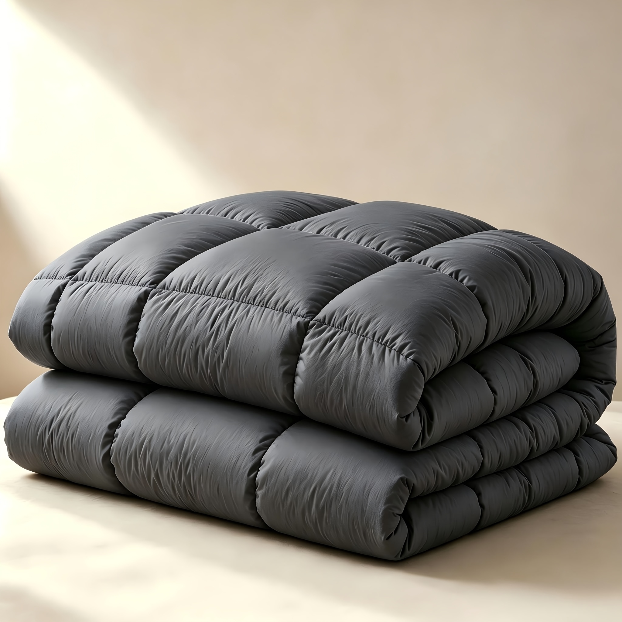 TEMU All Season Down Alternative Comforter, With Corner Tabs, Soft Fluffy Insert With Luxurious Box Stitching, For Bedroom, Cozy, Anti-static, &