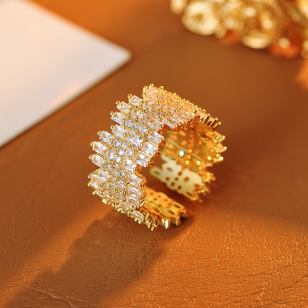 Women's Irregular Edge Imitation Crystal Ring
